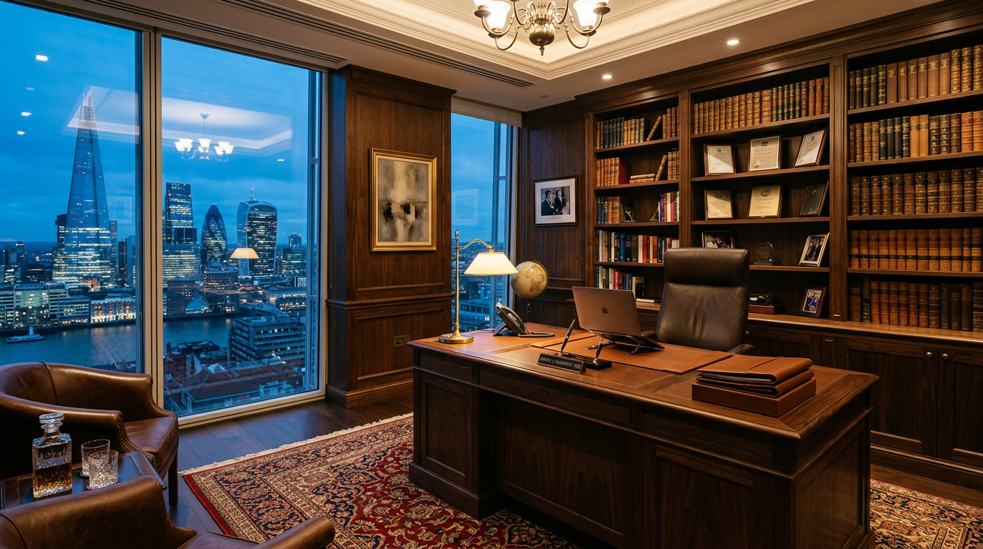 Elegant executive office with premium furnishings