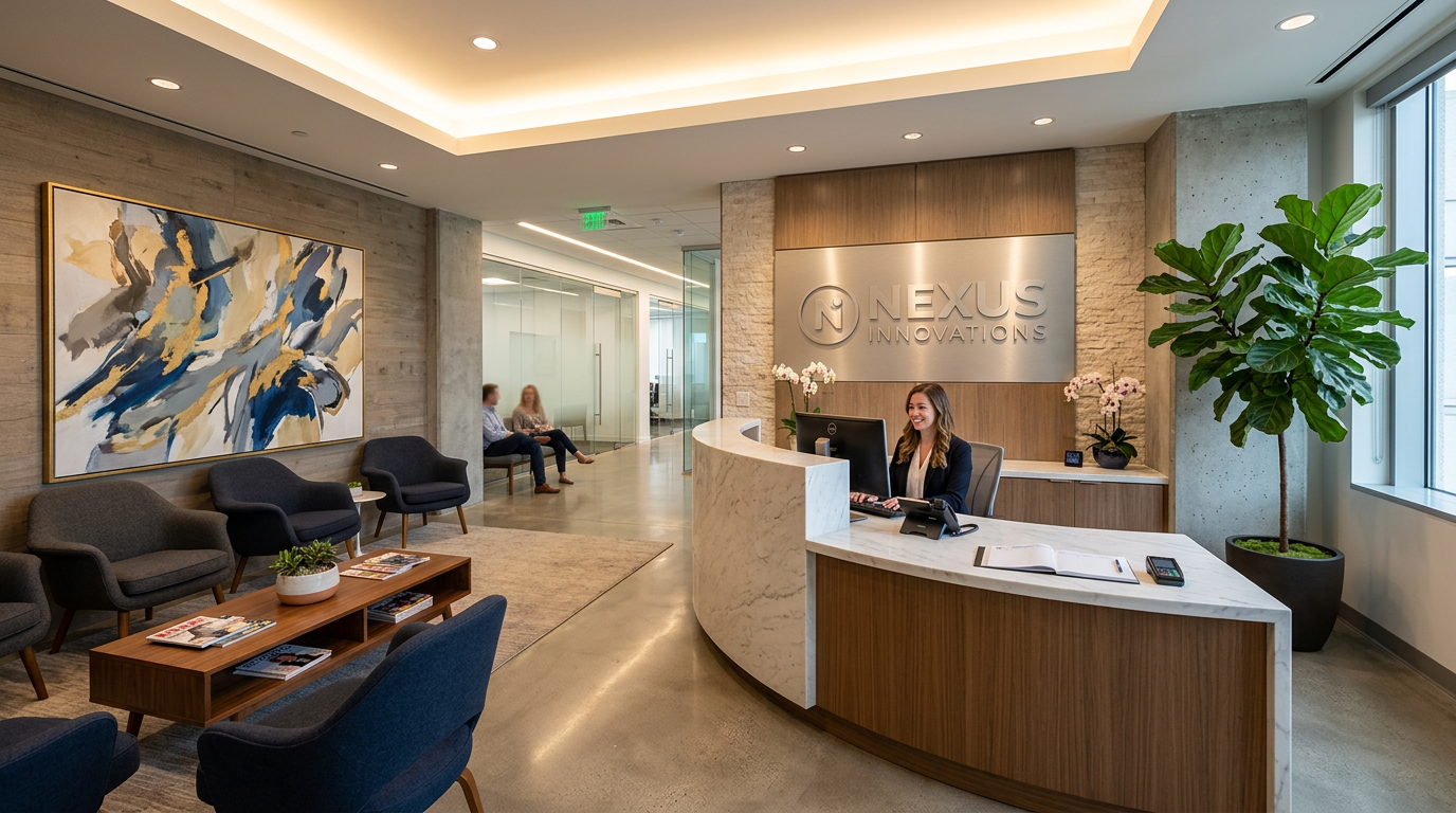 Modern office reception area design