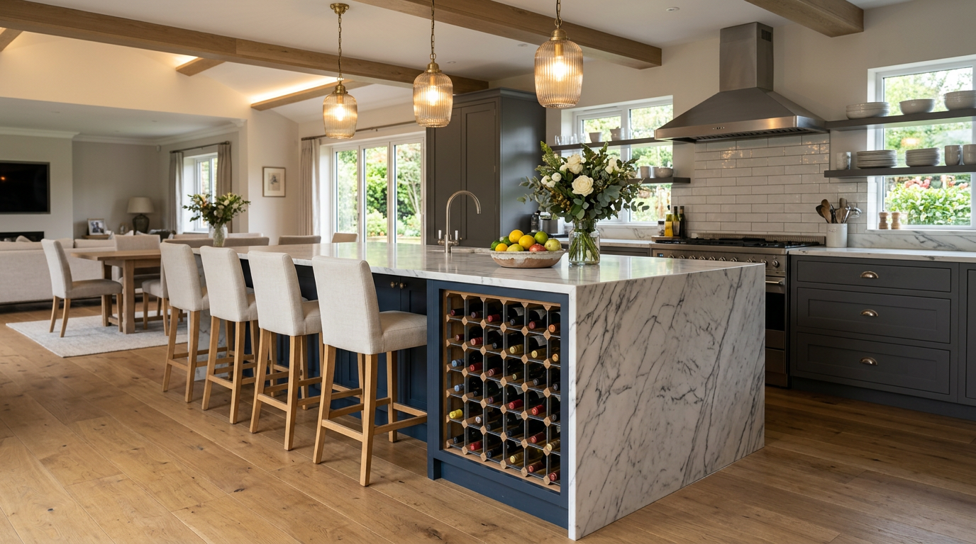 Styled kitchen island as focal point