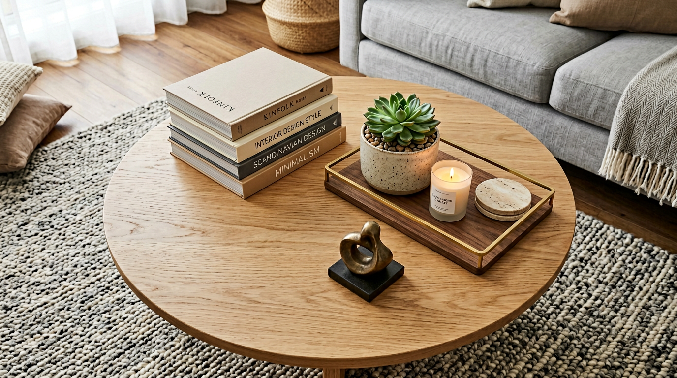 Professionally styled coffee table display