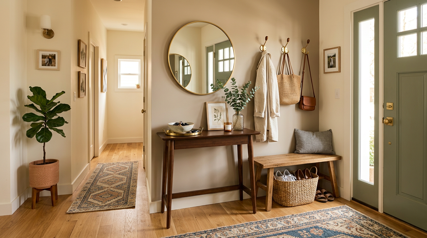 Small entryway with welcoming decor