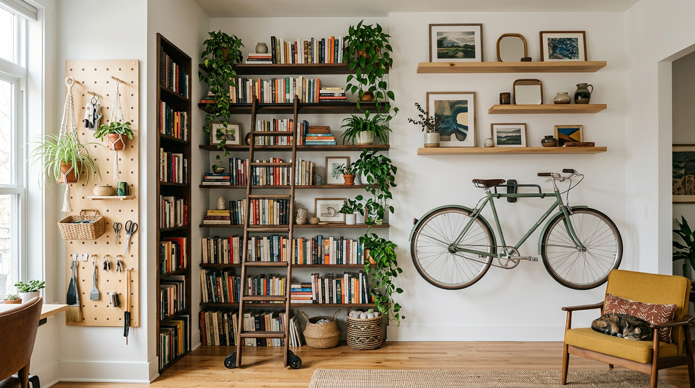 Vertical wall storage and decor solutions